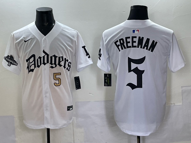 Men Los Angeles Dodgers 5 Freeman white Nike 2025 MLB jersey 008